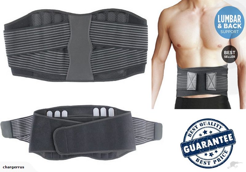 New Neoprene Double Pull Lumbar Lower Back Support Belt Brace Pain Relief